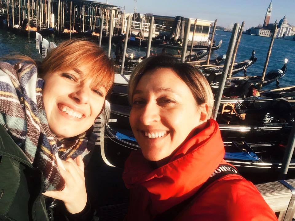   Emma in Florence  (right) met  Serena in Venice  (left) and snapped a fun selfie. 